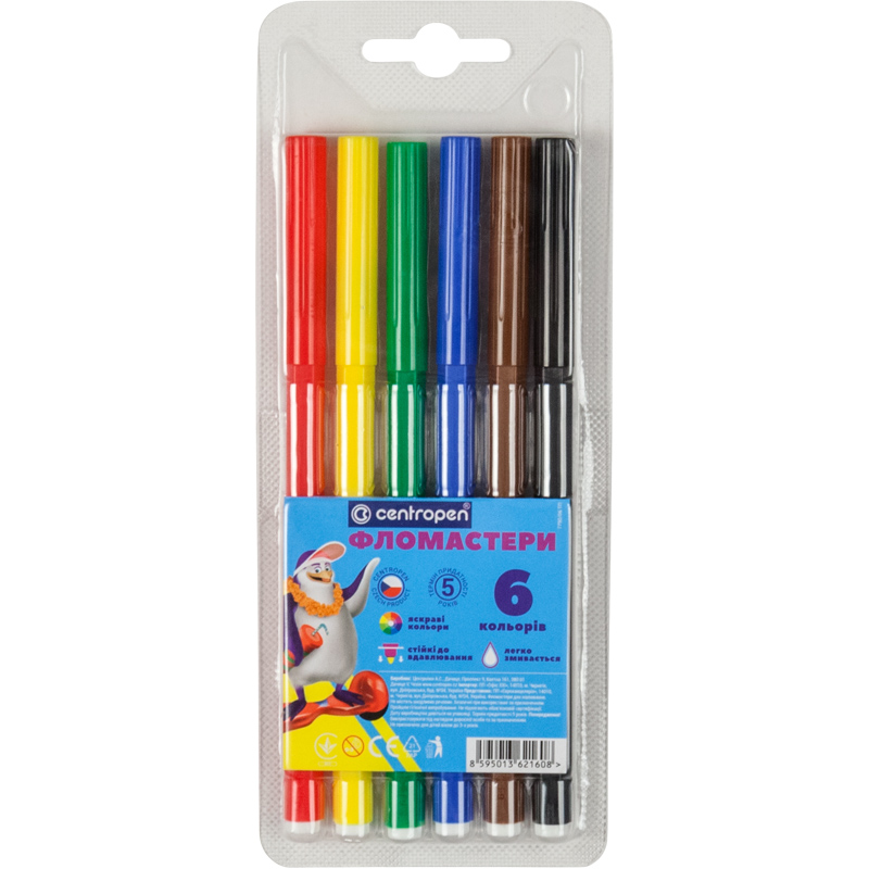 Фломастери CENTROPEN 7790/06 ТП, набір 06 шт.